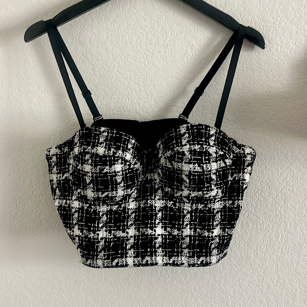 Black and white corset top